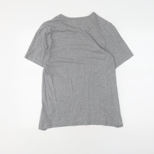Hugo Boss Men's Grey Cotton T-Shirt, Size S, Short Sleeve