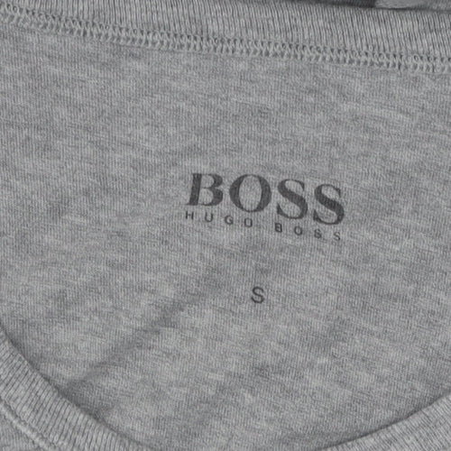 Hugo Boss Men's Grey Cotton T-Shirt, Size S, Short Sleeve