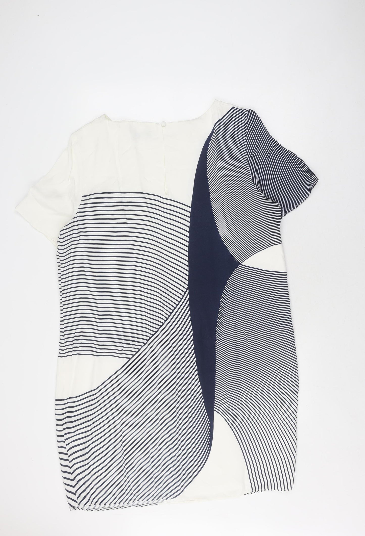 Jasper Conran Women's Ivory Striped Shift Dress Size 18