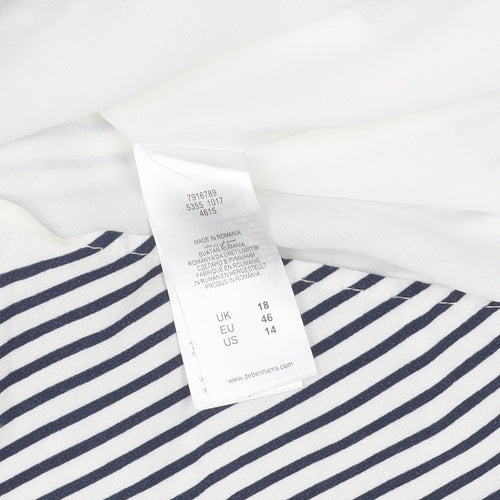 Jasper Conran Women's Ivory Striped Shift Dress Size 18