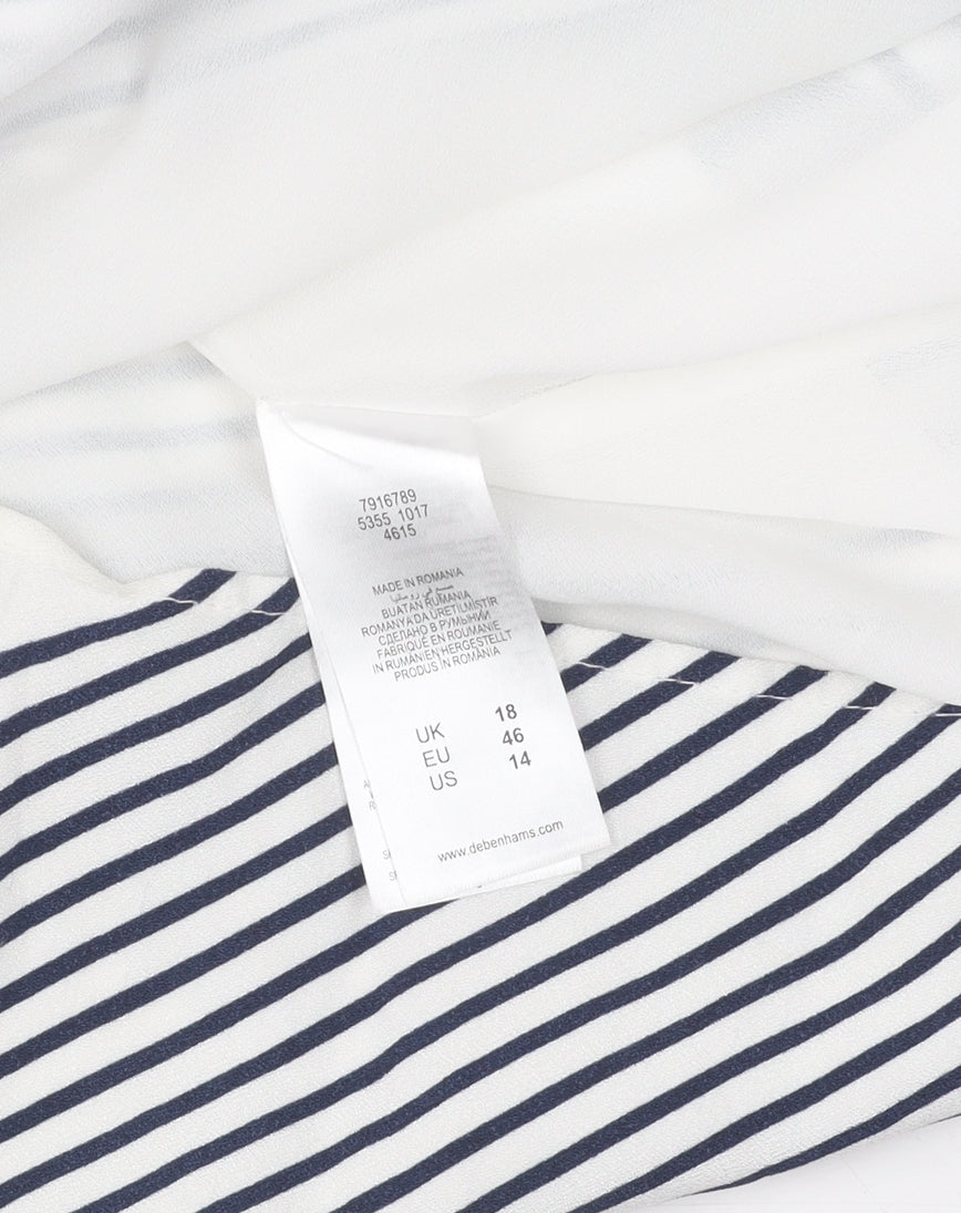 Jasper Conran Women's Ivory Striped Shift Dress Size 18