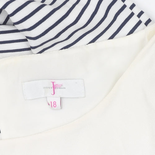 Jasper Conran Women's Ivory Striped Shift Dress Size 18
