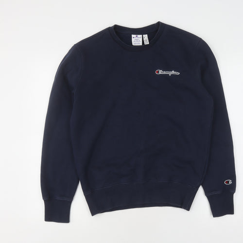 Champion Blue Unisex Sweatshirt Small Pullover Logo