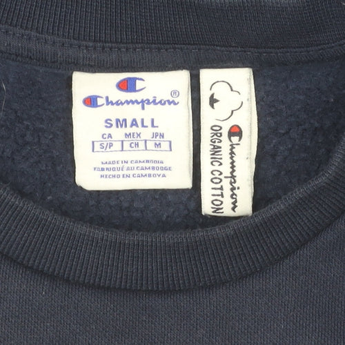 Champion Blue Unisex Sweatshirt Small Pullover Logo