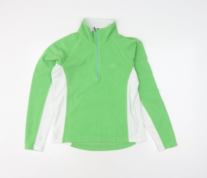 Trespass Boys Green 1/4 Zip Fleece Hoodie Medium