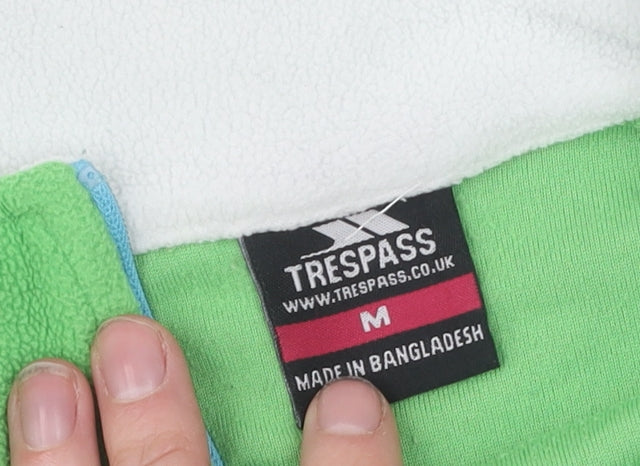 Trespass Boys Green 1/4 Zip Fleece Hoodie Medium