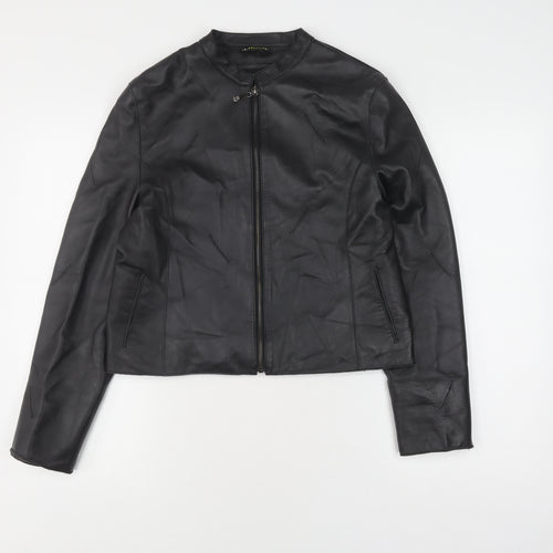 Summit Women's Black Leather Biker Jacket Size 14