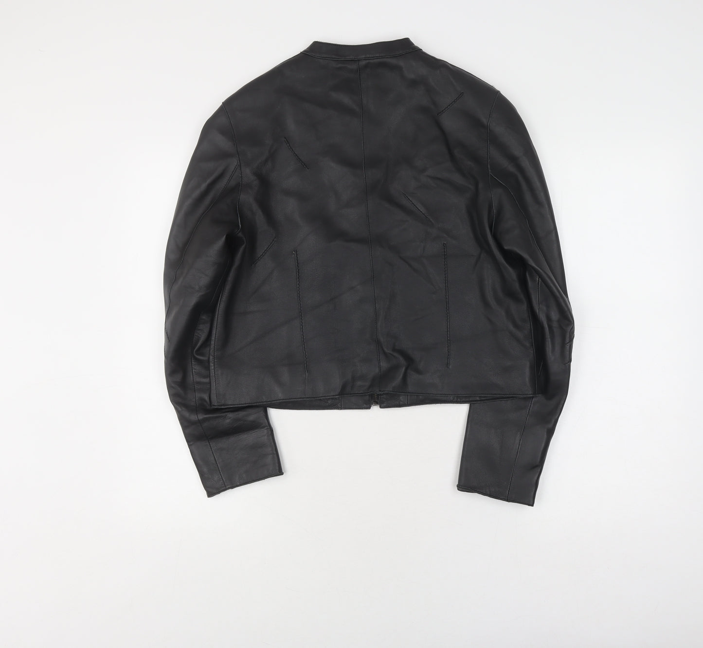 Summit Women's Black Leather Biker Jacket Size 14