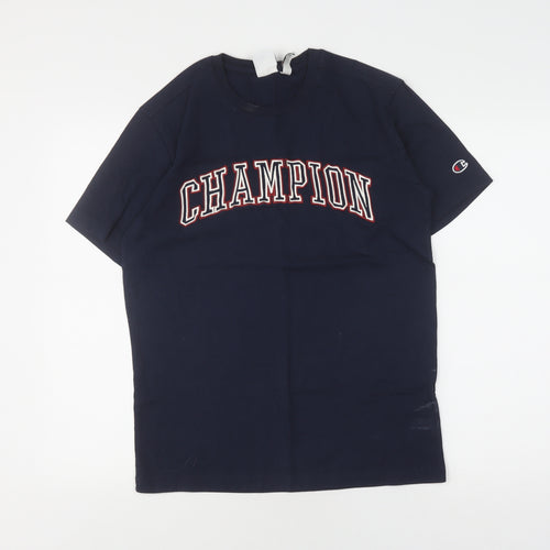 Champion Men's Blue Small T-Shirt, Embroidered Logo