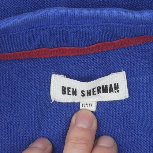 Ben Sherman Boys Blue Polo Shirt, Size 11 Years, Regular Fit