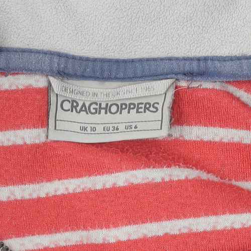 Craghoppers Women's Red Striped Pullover Hoodie Size 10