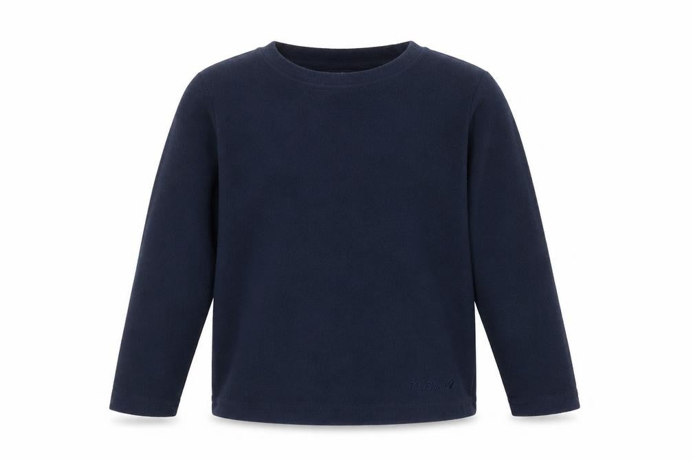 Front view of Peter Storm boys’ blue fleece pullover sweatshirt, size 5-6, years