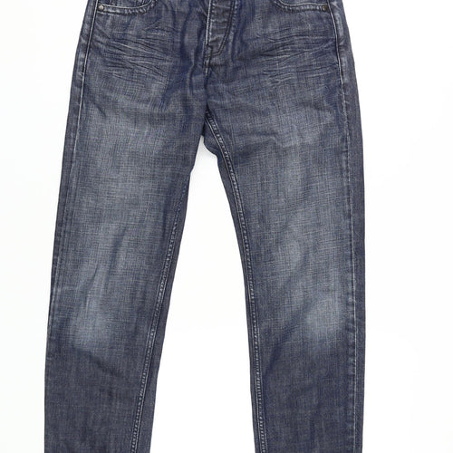 Marks and Spencer Men's Blue Straight Leg Jeans M