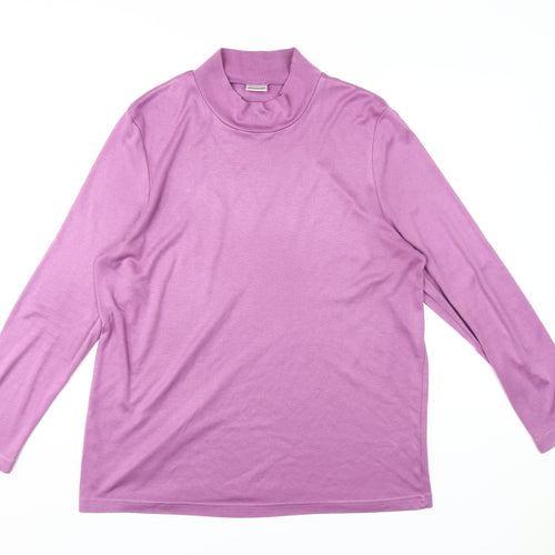 Damart Women's Purple XL Knit T-Shirt, High Neck, Long Sleeve