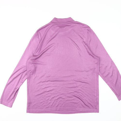 Damart Women's Purple XL Knit T-Shirt, High Neck, Long Sleeve