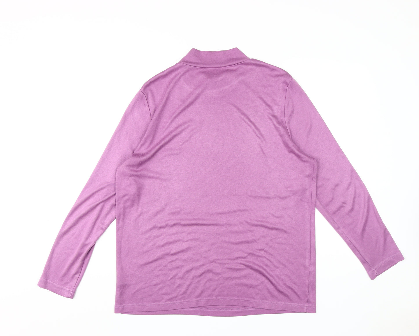 Damart Women's Purple XL Knit T-Shirt, High Neck, Long Sleeve