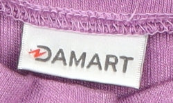 Damart Women's Purple XL Knit T-Shirt, High Neck, Long Sleeve