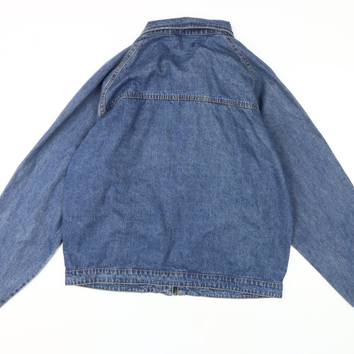 Misspap Women's Blue Denim Bomber Jacket Size 14