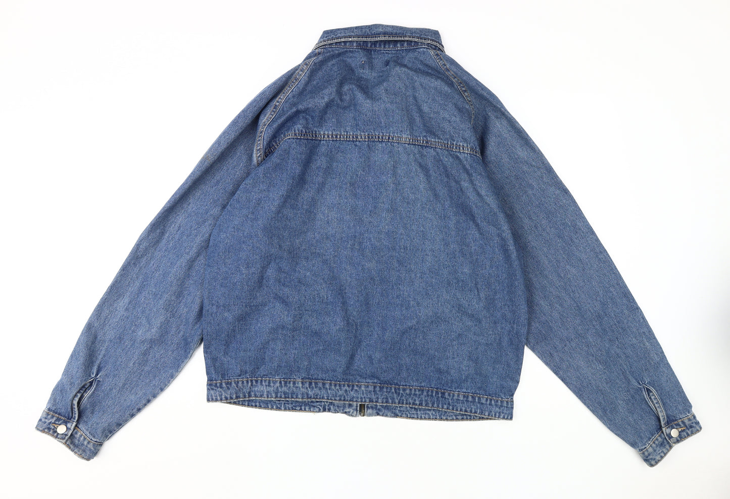 Misspap Women's Blue Denim Bomber Jacket Size 14