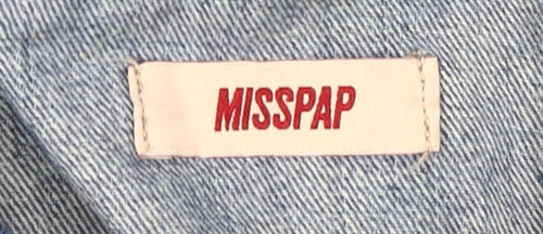 Misspap Women's Blue Denim Bomber Jacket Size 14