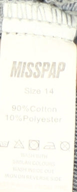 Misspap Women's Blue Denim Bomber Jacket Size 14