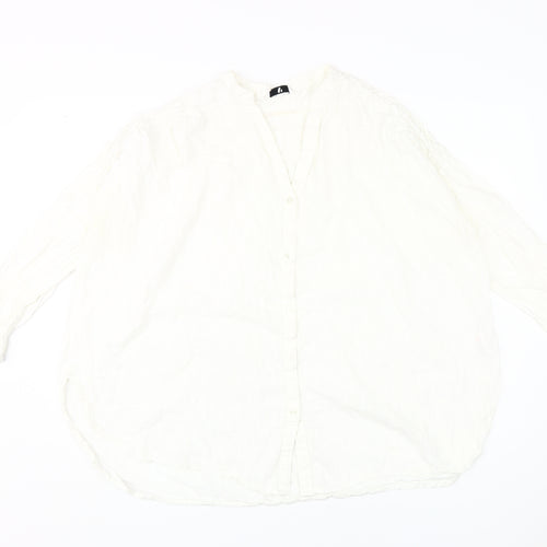 V by Very Women's White Cotton Button-Up Shirt Size 20