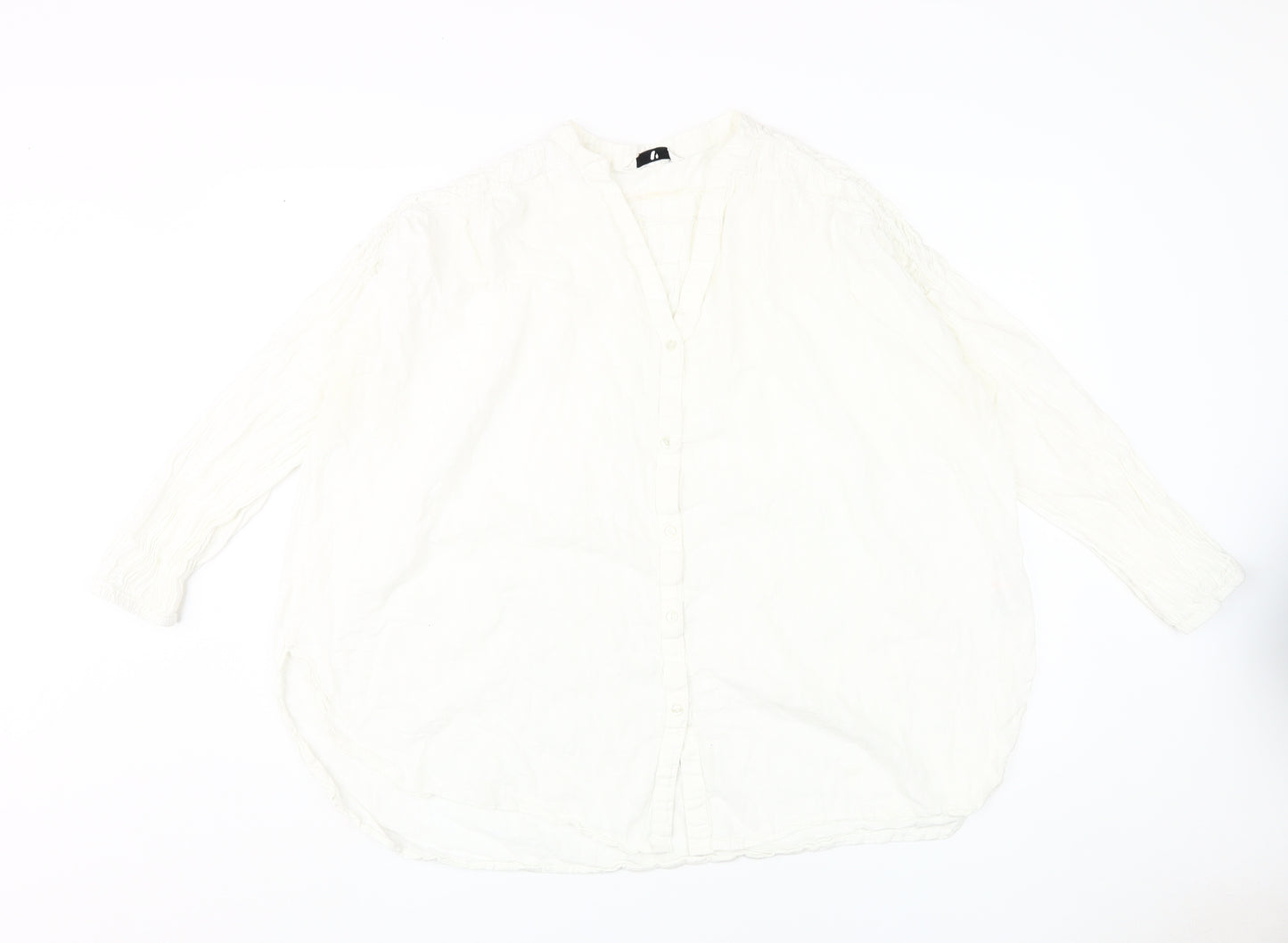 V by Very Women's White Cotton Button-Up Shirt Size 20