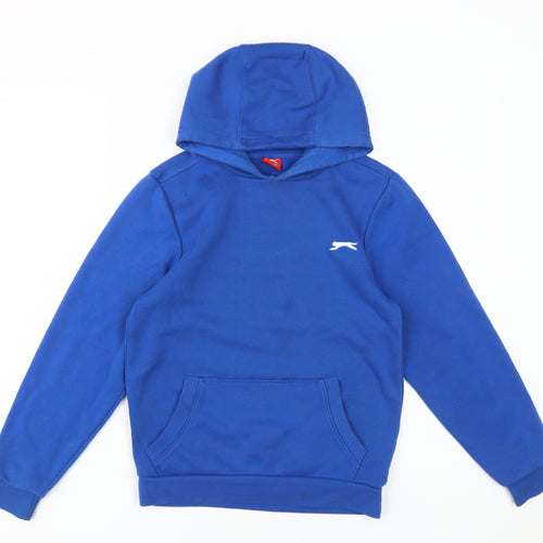 Slazenger Boys Blue Pullover Hoodie, Hooded, Size 13 Years