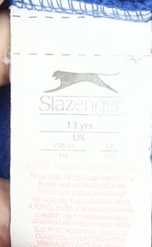 Slazenger Boys Blue Pullover Hoodie, Hooded, Size 13 Years