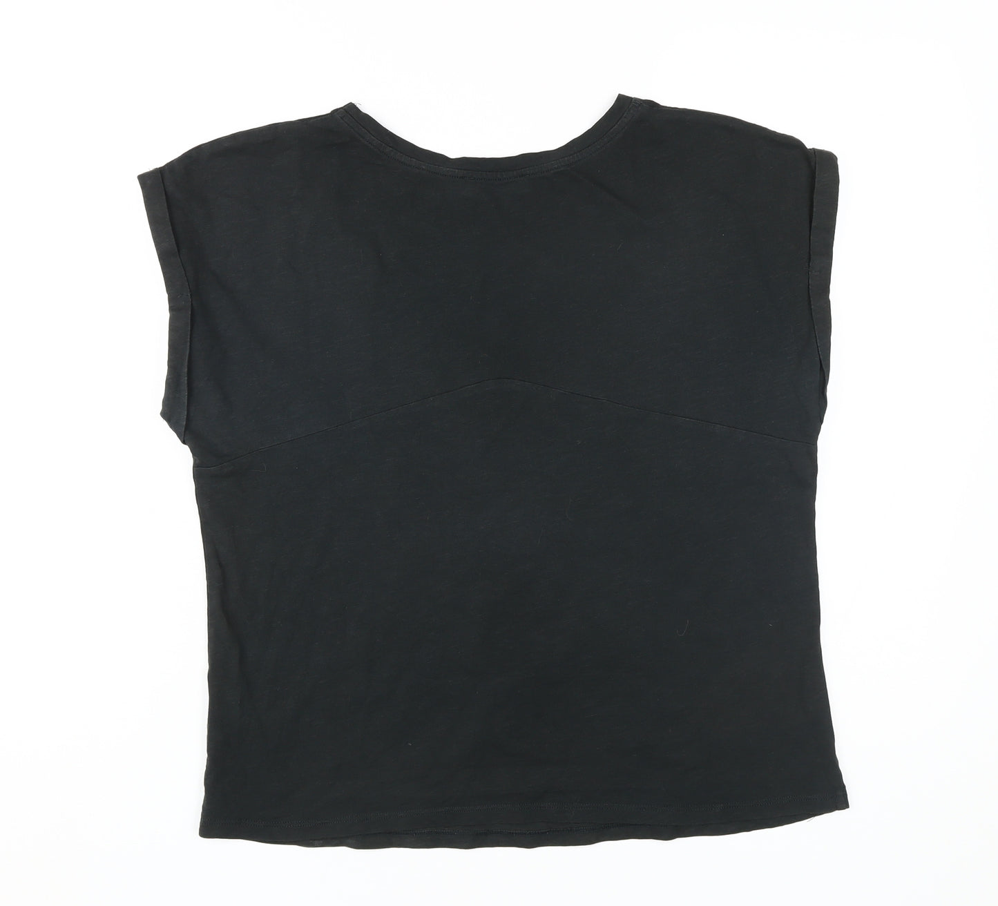 Mint Velvet Women's Black Sleeveless Sequin T-Shirt