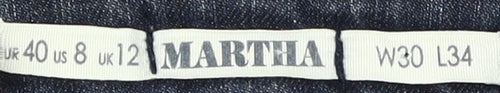 MARTHA Women's Blue Straight Jeans, Size 12