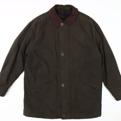 BHS Men's Brown Polyester Overcoat L - Winter Casual
