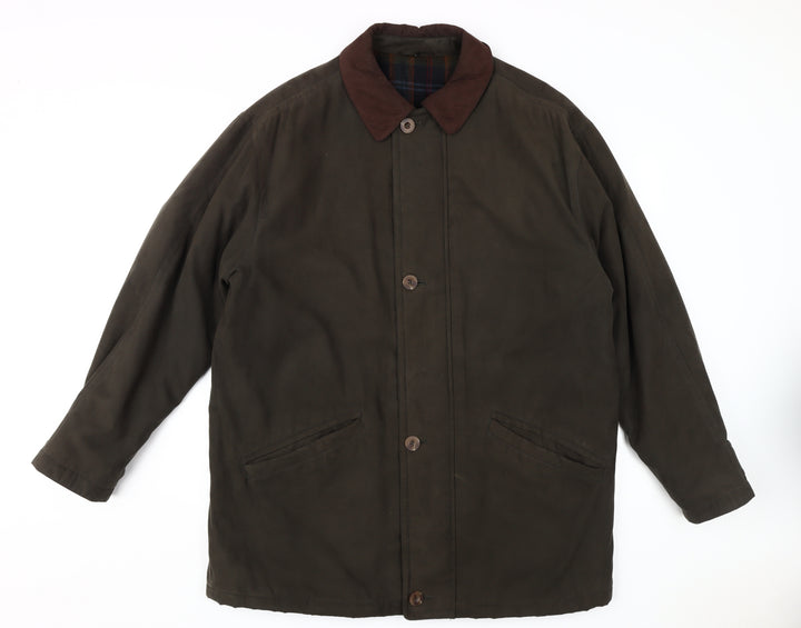 BHS Men's Brown Polyester Overcoat L - Winter Casual