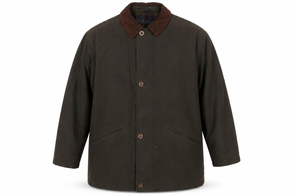 Front view of BHS Men's Brown Polyester Overcoat L - Winter Casual