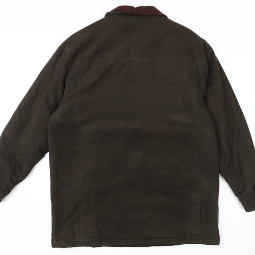BHS Men's Brown Polyester Overcoat L - Winter Casual