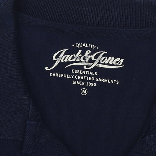 Jack & Jones Men's Blue Polo Shirt M Short Sleeve Casual