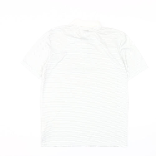 Slazenger Men's White Striped Polo - Size S, Sporty Style