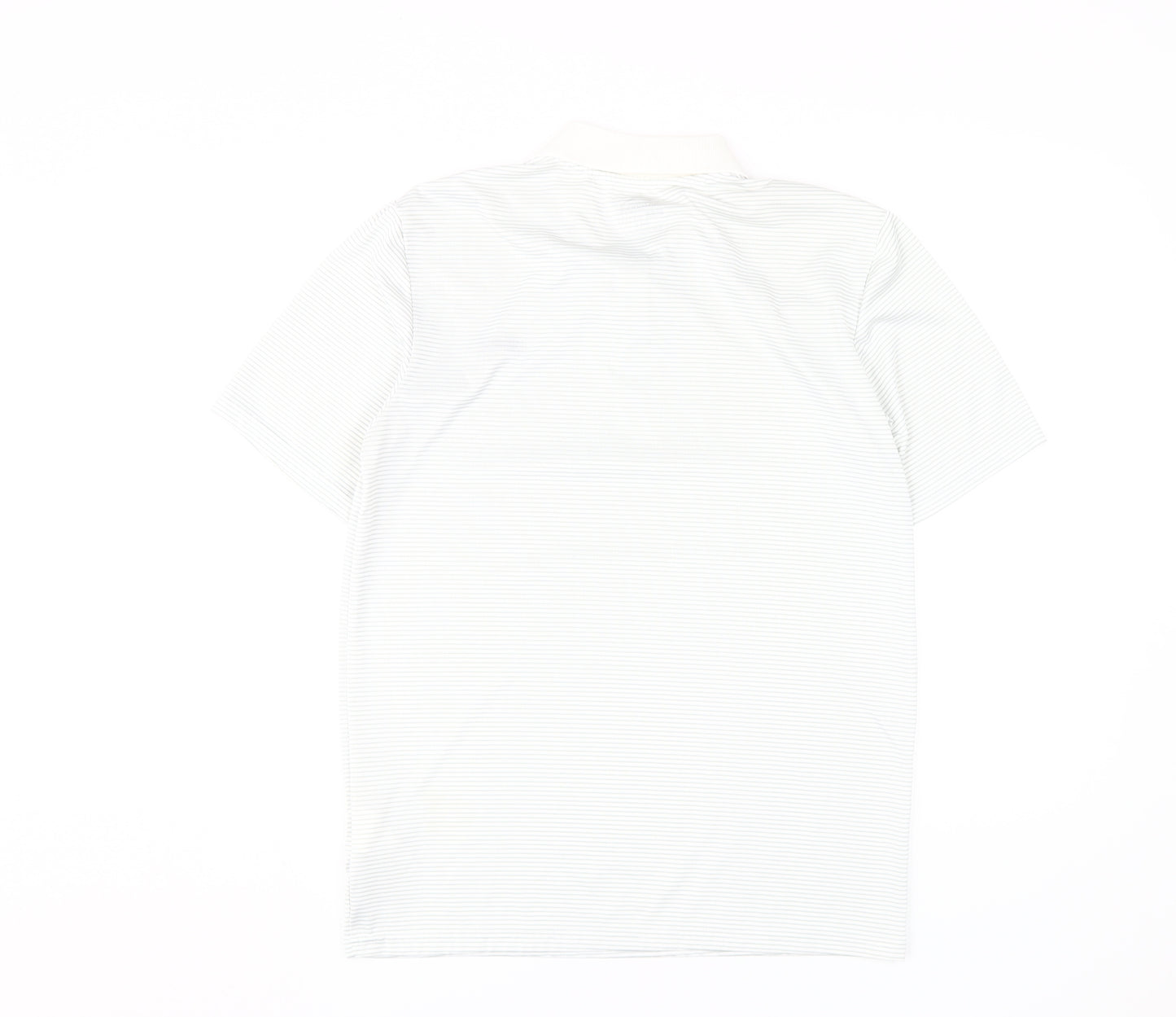 Slazenger Men's White Striped Polo - Size S, Sporty Style