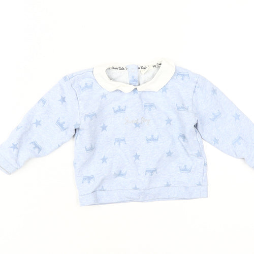 River Island Blue Baby Top, 12-18 Months, Cotton, Stars