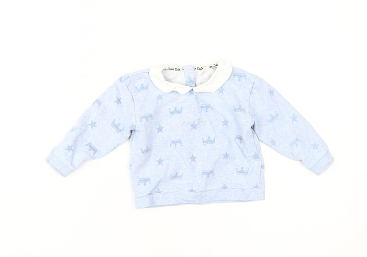 River Island Blue Baby Top, 12-18 Months, Cotton, Stars