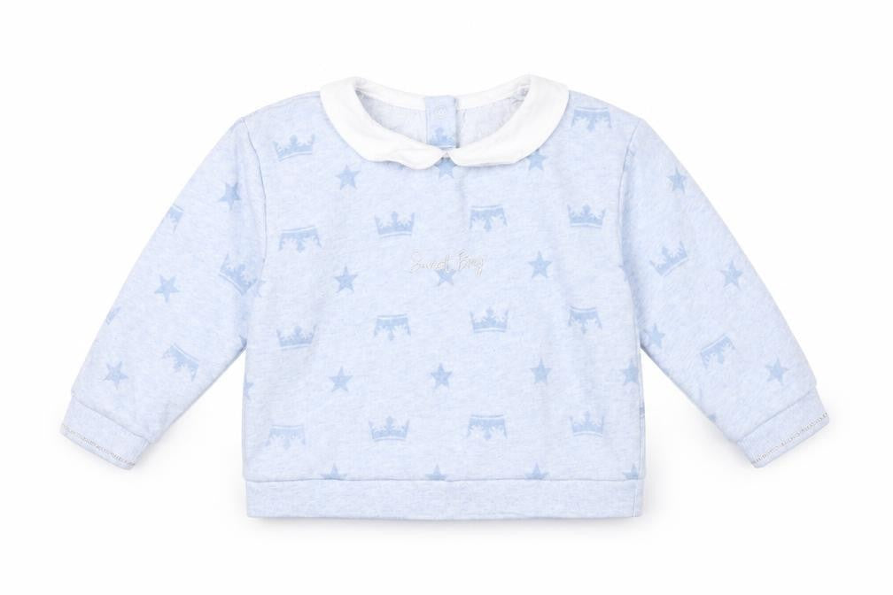 River Island Blue Baby Top, 12-18 Months, Cotton, Stars