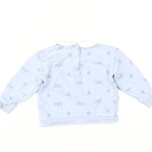 River Island Blue Baby Top, 12-18 Months, Cotton, Stars