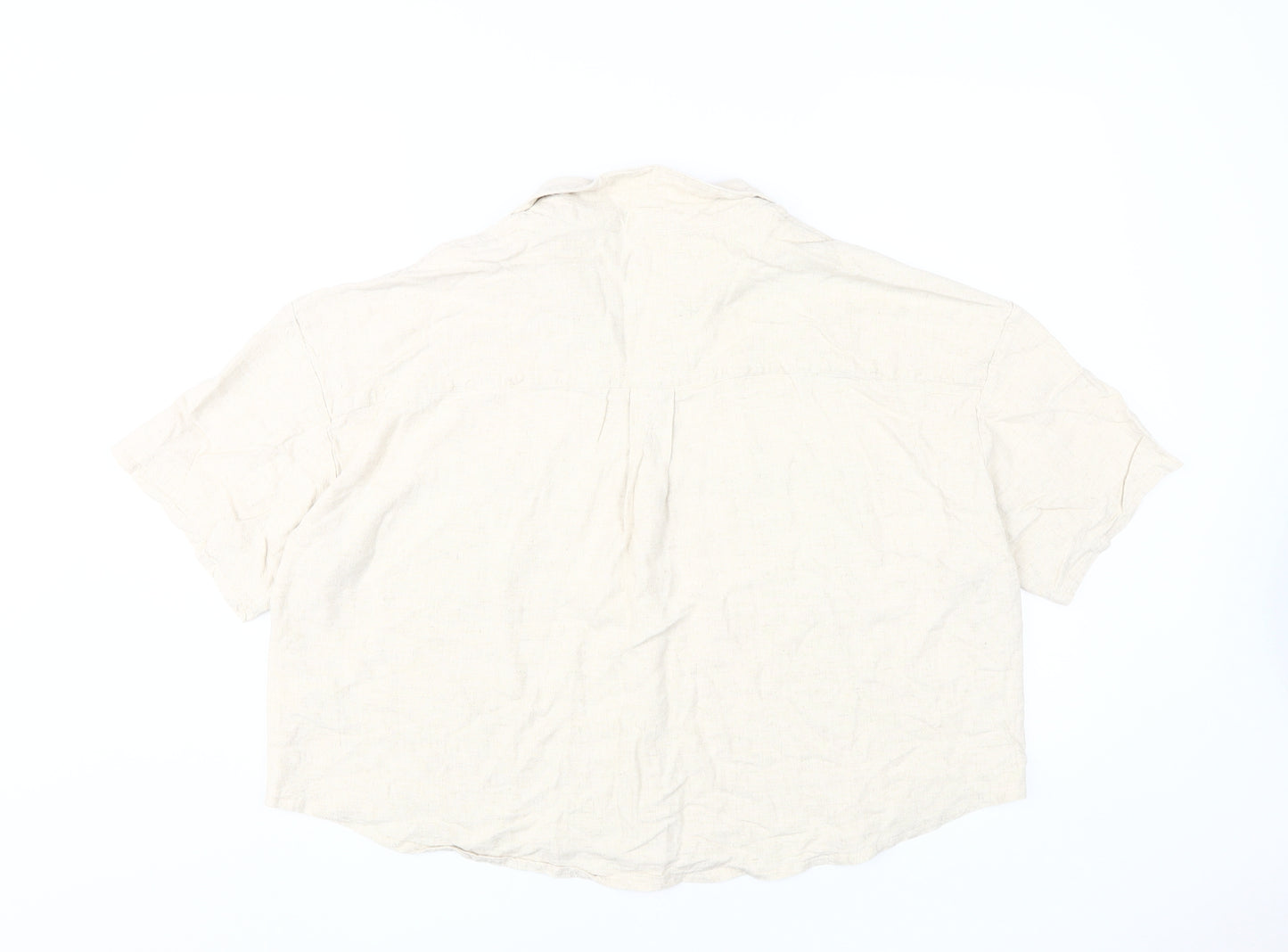 New Look Women's Beige Button-Up Shirt, Size 20