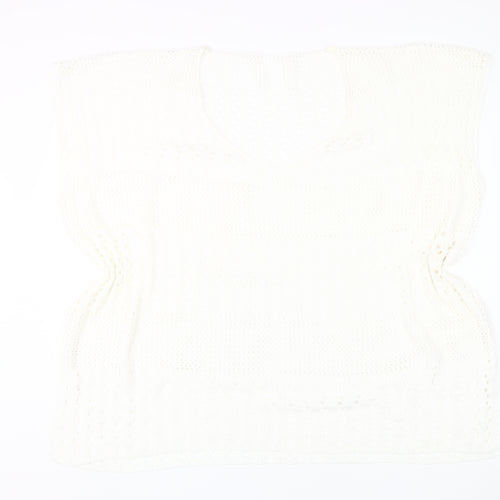 Cupshe Women's White Beach Cover Up, Size L, Lightweight Acrylic