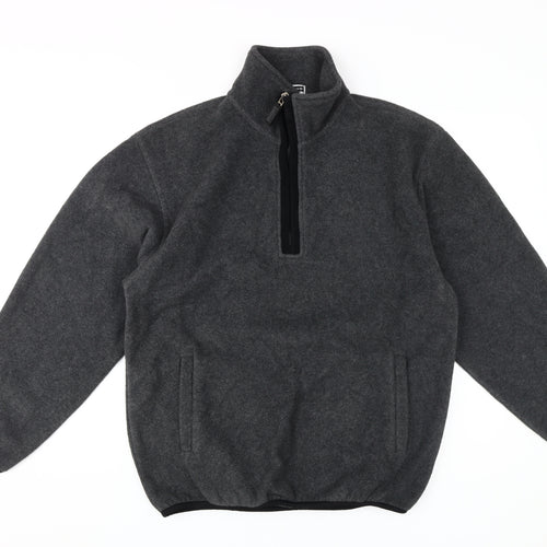 Giordano Men's Grey 1/4 Zip Fleece Jacket M