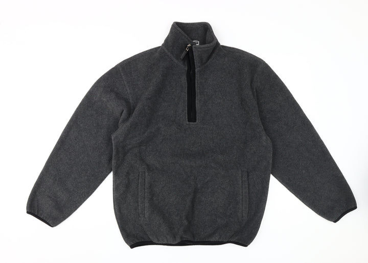 Giordano Men's Grey 1/4 Zip Fleece Jacket M