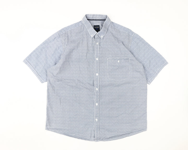 James Pringle Men's Blue Cotton Button-Up Shirt L