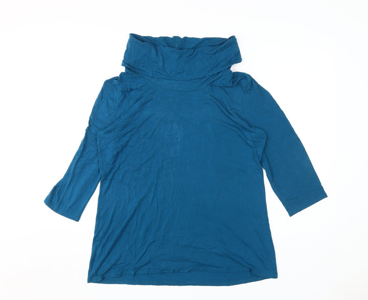 Damart Women's Blue Cowl Neck Top, Size L