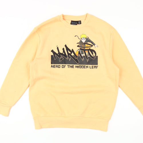Naruto Shippuden Boys' Orange Graphic Pullover Sweatshirt 11-12Y