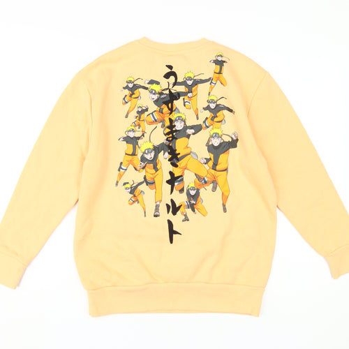 Naruto Shippuden Boys' Orange Graphic Pullover Sweatshirt 11-12Y